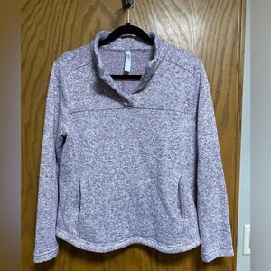 Freedom Trail By Kyodan Pullover Sweatshirt Women Size L Pink Marbled Thread EUC